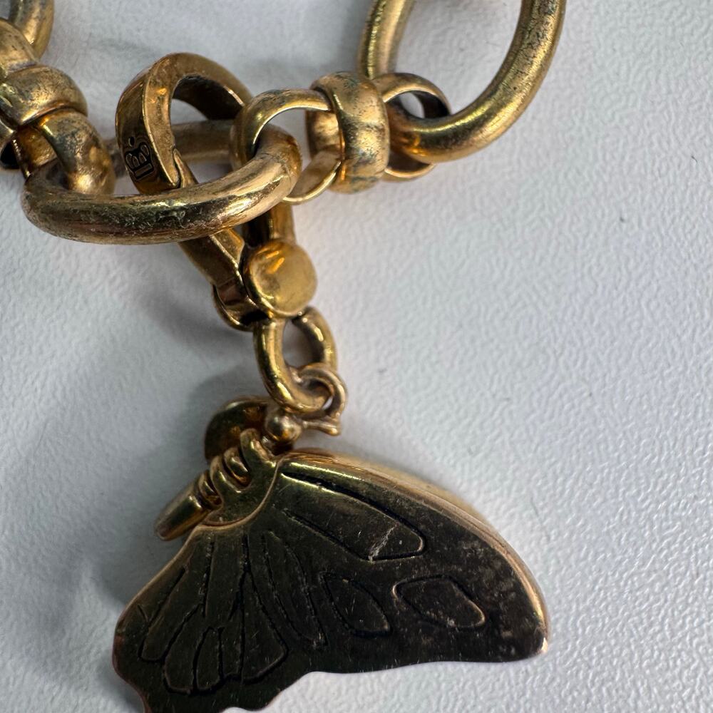 Juicy Couture Y2K Gold Tone Charm Toggle Bracelet Crystal Heart, Butterfly, Cat - Picture 3 of 7